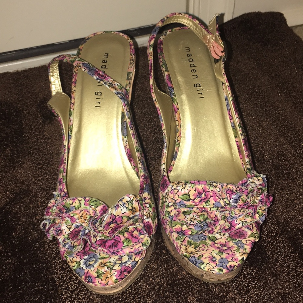 Madden girl floral wedges